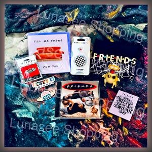 Friends TV series bundle; magnet, cd, pins, card, stickers, mini bag, ornament